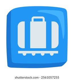 Baggage Claim Emoji Icon Illustration. Airport Control Vector Symbol Emoticon Design Doodle Vector.