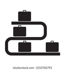 Baggage claim feed infographic icon