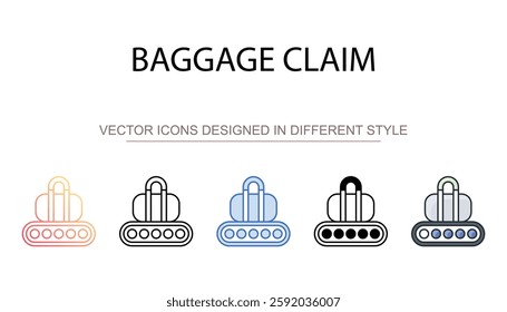 Baggage Claim icon design with white background stock illustration