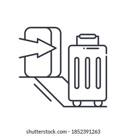 Baggage claim icon, linear isolated illustration, thin line vector, web design sign, outline concept symbol with editable stroke on white background.