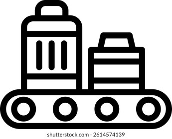 Baggage Claim Line Vector Icon Design