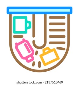 baggage claim tape color icon vector. baggage claim tape sign. isolated symbol illustration