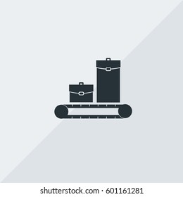 Baggage Claim Vector Icon, The symbol of electric luggage track. Simple, modern flat vector illustration for mobile app, website or desktop app   