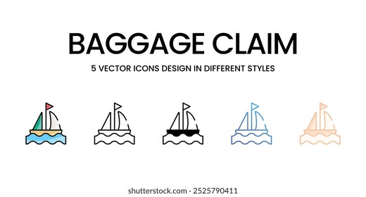 Conjunto de iconos vectoriales de Reclamo de equipaje ilustración de stock