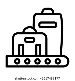 Baggage Claim Vector Line Icon Design