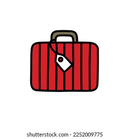 baggage doodle icon, vector illustration