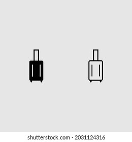 baggage fill and outline icon set isolated vector illustration