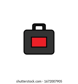 Baggage with filled line icon vector illustration