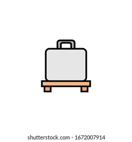 Baggage with filled line icon vector illustration