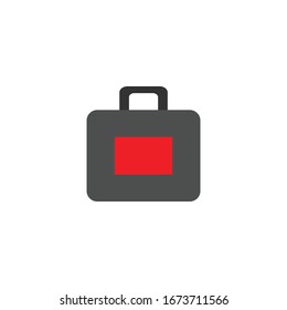 Equipaje con ilustración de icono plano 