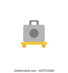 Baggage with flat icon illustration 