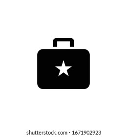 Equipaje con ilustración vectorial de icono de glifo