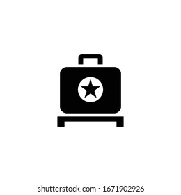 Baggage with glyph icon vector illustration