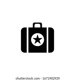 Equipaje con ilustración vectorial de icono de glifo