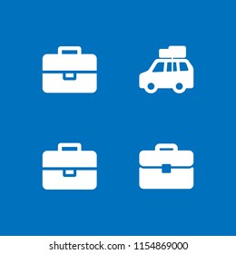 baggage icon. 4 baggage set with briefcase and car with luggage vector icons for web and mobile app