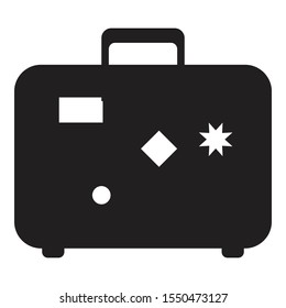 baggage icon black and isolated vector illustration
