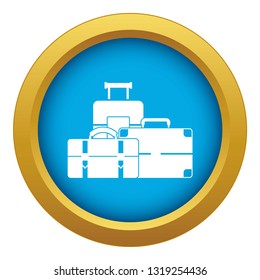 Baggage icon blue vector isolated on white background for any design