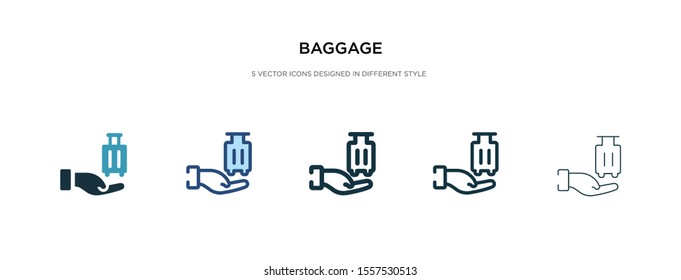 baggage icon in different style vector illustration. two colored and black baggage vector icons designed in filled, outline, line and stroke style can be used for web, mobile, ui