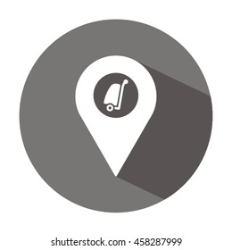 Baggage  icon. Flat design.