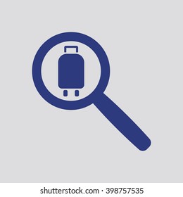 Baggage  icon,  isolated. Flat  design.