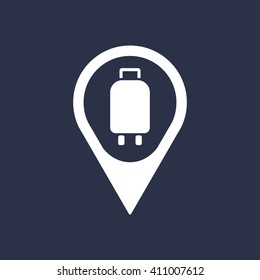 Baggage  icon,  isolated. Flat  design.