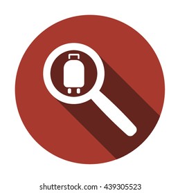 Baggage  icon,  isolated. Flat  design.