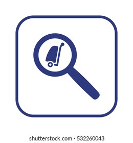 Baggage    icon, isolated. Flat  design. 