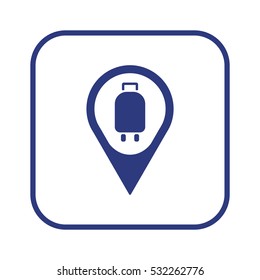 Baggage   icon, isolated. Flat  design. 
