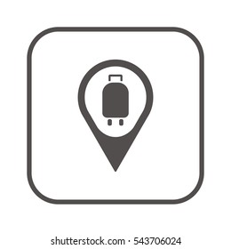 Baggage   icon, isolated. Flat  design. 