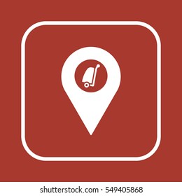 Baggage   icon, isolated. Flat  design. 