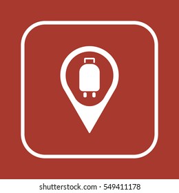 Baggage   icon, isolated. Flat  design. 