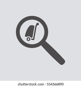 Baggage    icon, isolated. Flat  design. 