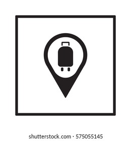 Baggage   icon, isolated. Flat  design. 