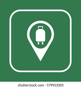 Baggage   icon, isolated. Flat  design. 