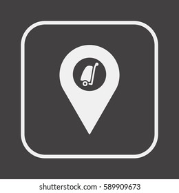 Baggage   icon, isolated. Flat  design. 