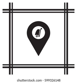 Baggage   icon, isolated. Flat  design. 