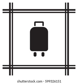 Baggage   icon, isolated. Flat  design. 