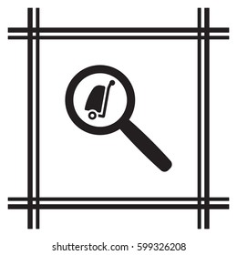 Baggage    icon, isolated. Flat  design. 