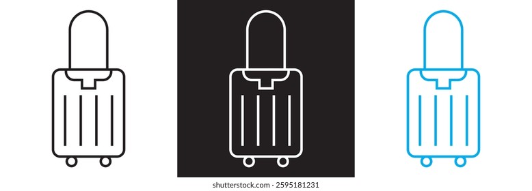 Baggage icon.  Isolated on white, pink and black background. Vector illustration. EPS 10