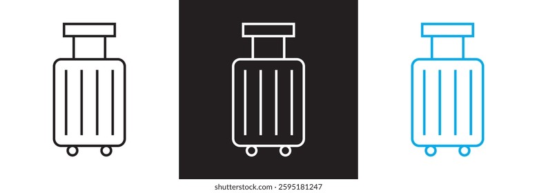 Baggage icon.  Isolated on white, pink and black background. Vector illustration. EPS 10
