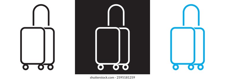 Baggage icon.  Isolated on white, pink and black background. Vector illustration. EPS 10