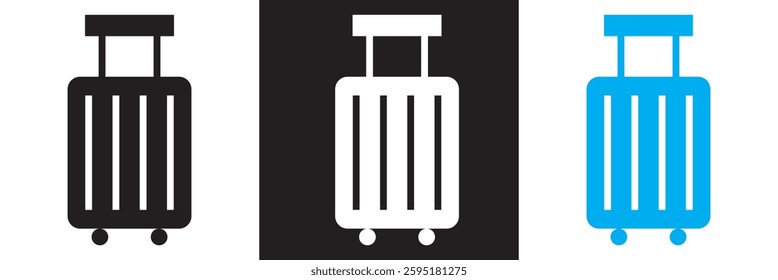 Baggage icon.  Isolated on white, pink and black background. Vector illustration. EPS 10