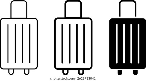 Baggage icon. Luggage sign. travel bag. suitcase symbols. Trolley icons