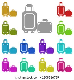 baggage icon in multi color. Simple glyph vector of summer set for UI and UX, website or mobile application
