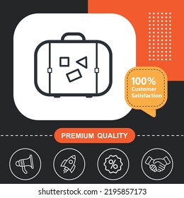 Baggage icon. With orange and black background