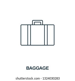Baggage icon. Outline thin line style from airport icons collection. Pixel perfect Baggage icon for web design, apps, software, print usage