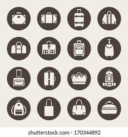 Baggage icon set