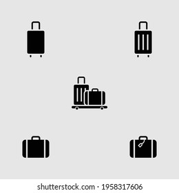 baggage icon set isolated vector illustration