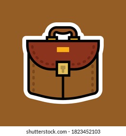 icono de equipaje, vector de diseño plano adhesivo