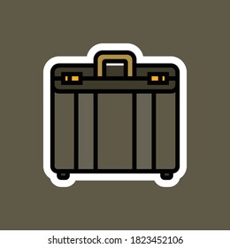icono de equipaje, vector de diseño plano adhesivo